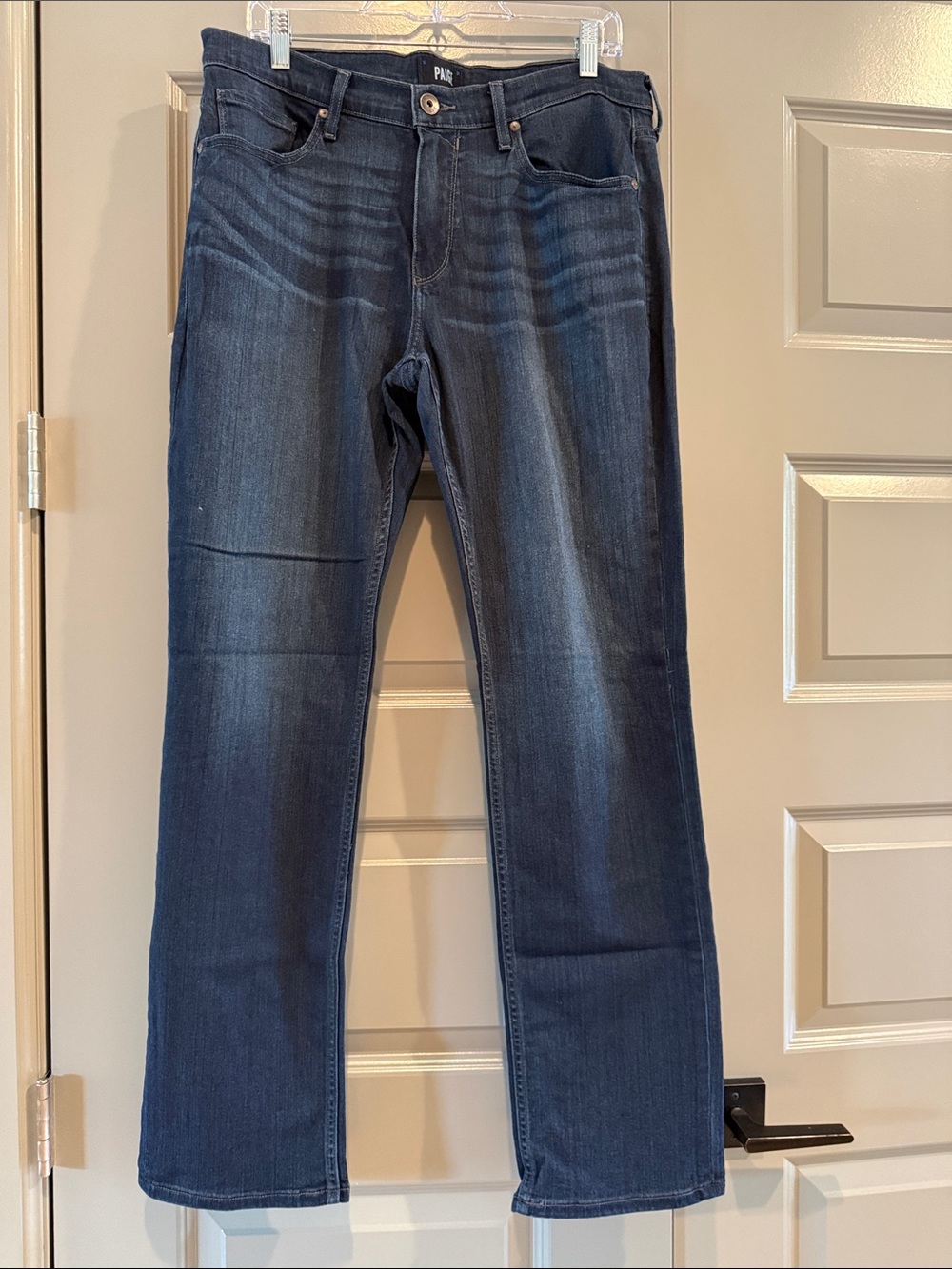 PAIGE Men's Straight Jeans in Dark Indigo Wash